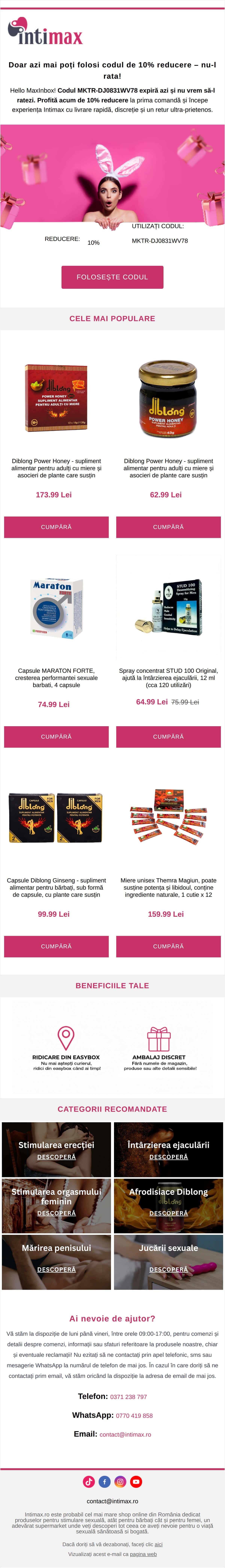 Ultima șansă: Codul tău de reducere expiră azi!