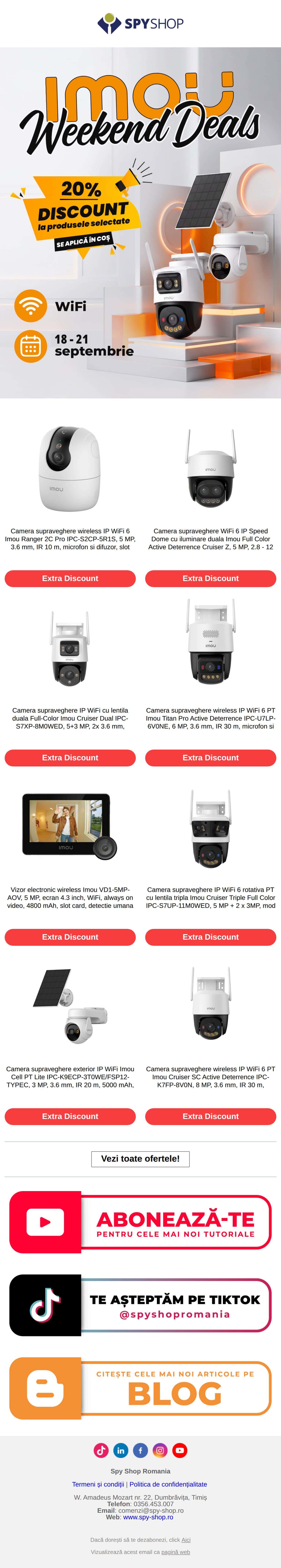☑️ Weekendul acesta ai 20% discount la camerele Imou WiFI selectate